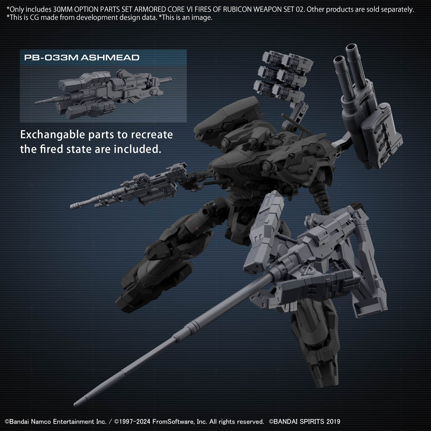 Armored Core VI Fires of Rubicon Option Parts Set Weapon Set 02 30MM Model Kit