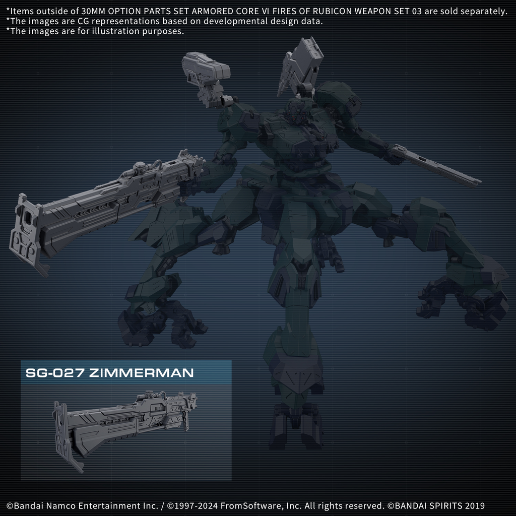 Armored Core VI Fires of Rubicon Option Parts Set Weapon Set 03 30MM Model Kit