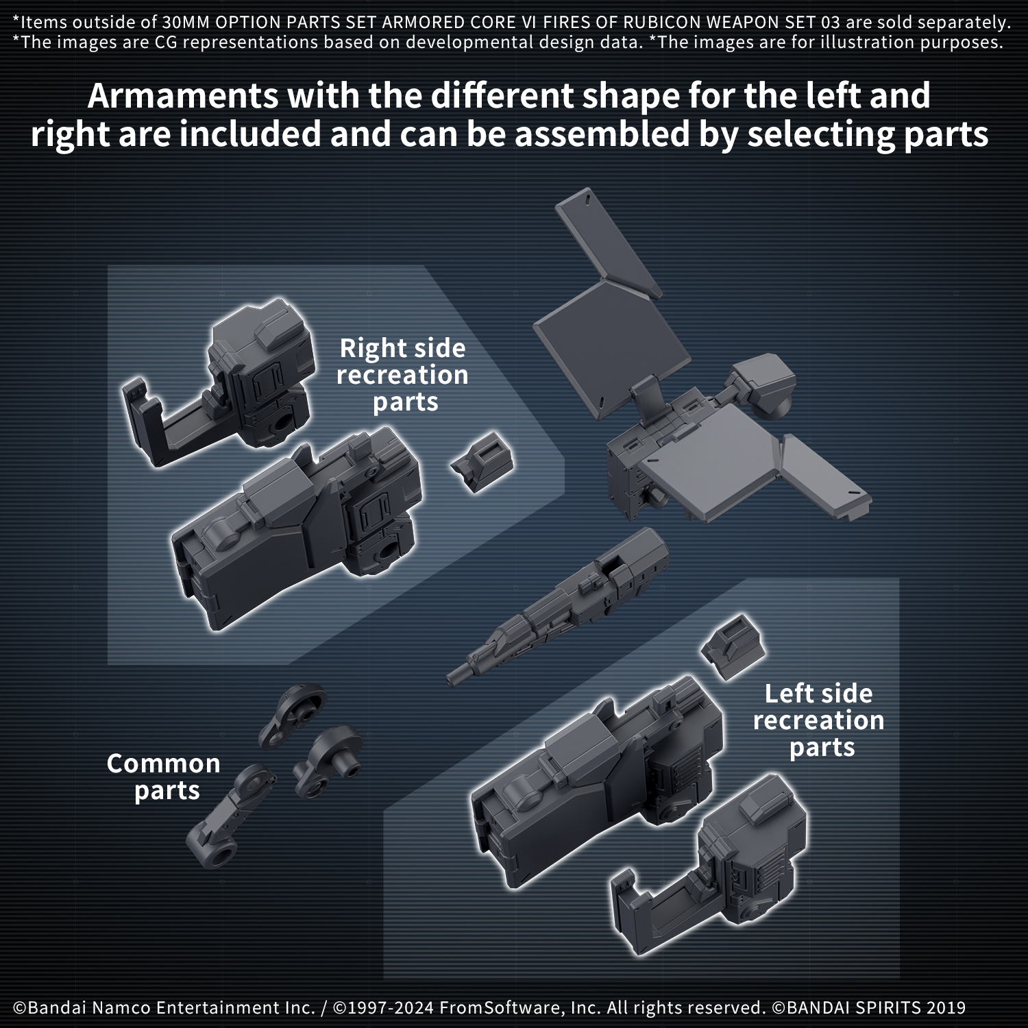 Armored Core VI Fires of Rubicon Option Parts Set Weapon Set 03 30MM Model Kit