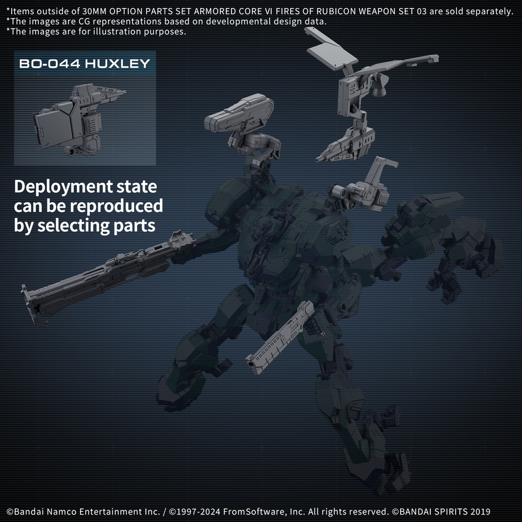 Armored Core VI Fires of Rubicon Option Parts Set Weapon Set 03 30MM Model Kit