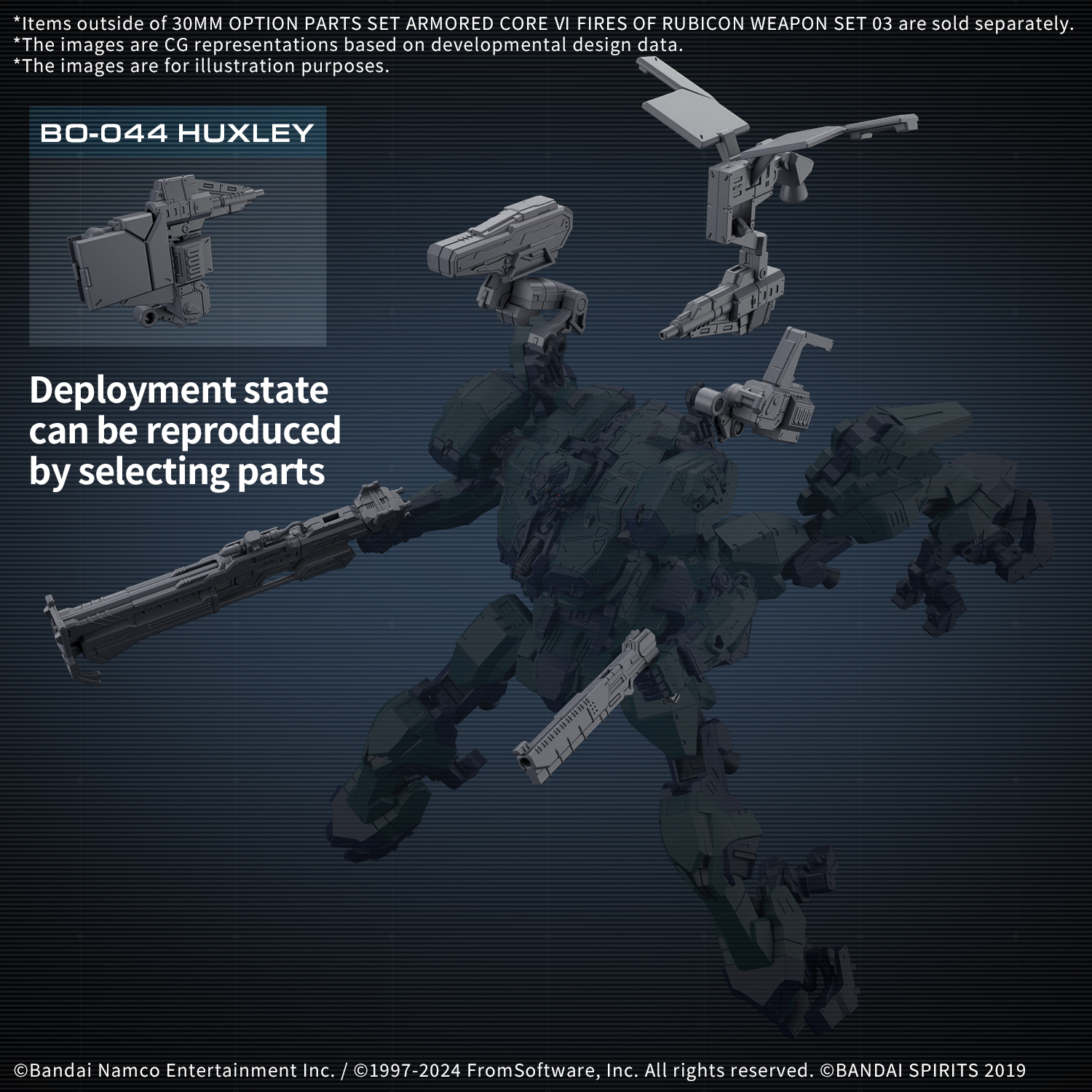 Armored Core VI Fires of Rubicon Option Parts Set Weapon Set 03 30MM Model Kit