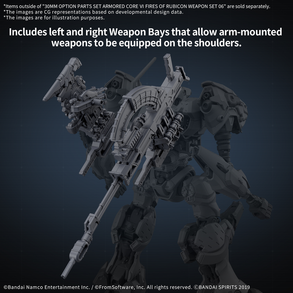 Armored Core VI Fires of Rubicon Option Parts Set Weapon Set 06 30MM Model Kit