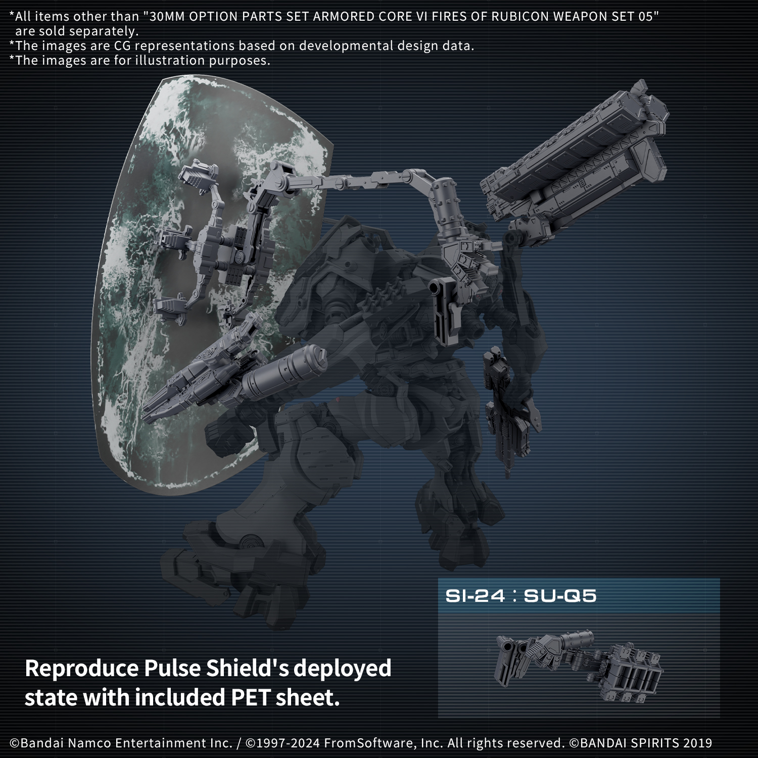 Armored Core VI Fires of Rubicon Option Parts Set Weapon Set 05 30MM Model Kit