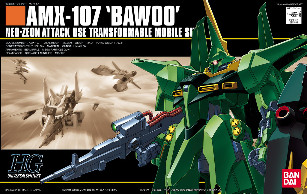Mobile Suit Gundam Zeta ZZ #31 Bawoo Production Type HGUC 1/144 Scale Model Kit