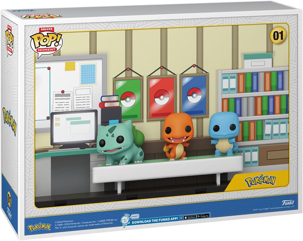 Pokemon Bulbasaur / Charmander / Squirtle Deluxe Funko Pop! Moment with Case #01 Vinyl Figure