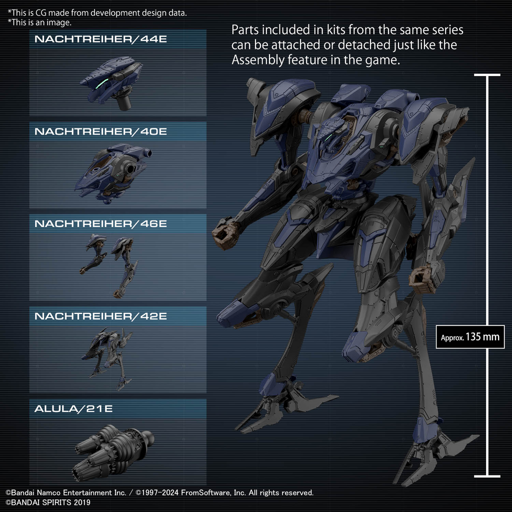 Armored Core VI Fires of Rubicon 30 Minute Missions Schneider Nachtreiher/40E Steel Haze Model Kit