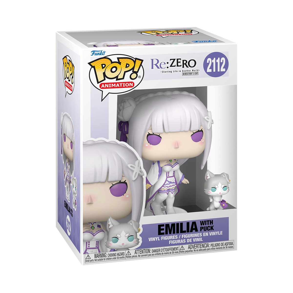 Re:Zero Starting Life in Another World Emilia with Puck Funko Pop! #2112 Vinyl Figure and Buddy