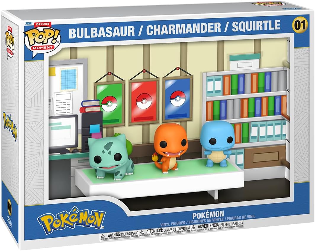 Pokemon Bulbasaur / Charmander / Squirtle Deluxe Funko Pop! Moment with Case #01 Vinyl Figure
