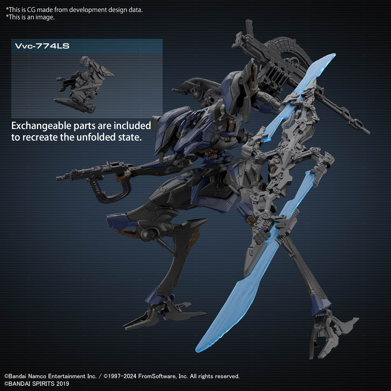 Armored Core VI Fires of Rubicon 30 Minute Missions Schneider Nachtreiher/40E Steel Haze Model Kit